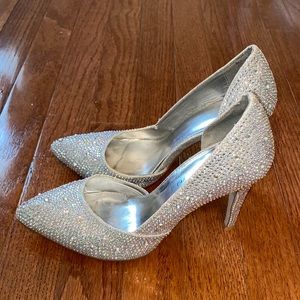 Silver Rhinestone Heels